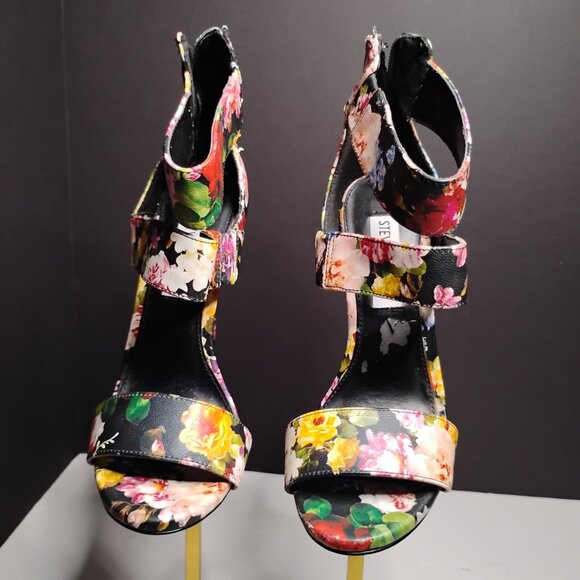 Steve Matten Floral Heels Open Toe and Studded Sandals Size 6 - Picture 3 of 16